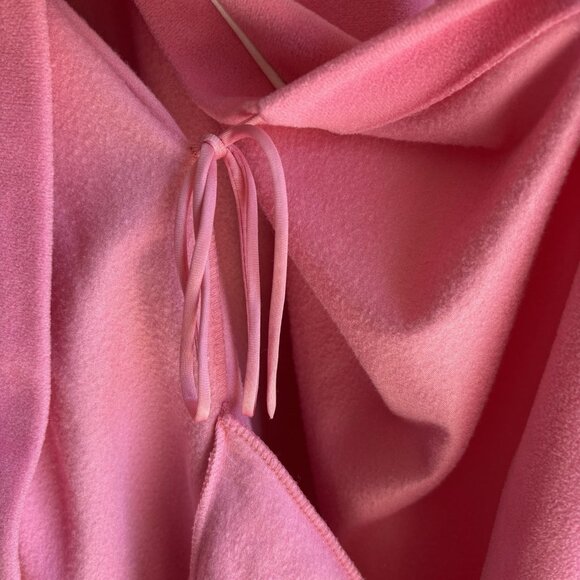 VTG Vanity Fair Tie Wrap Pink Robe XL Right Side Pocket MIDI Cottage Retro BURN - Picture 9 of 9